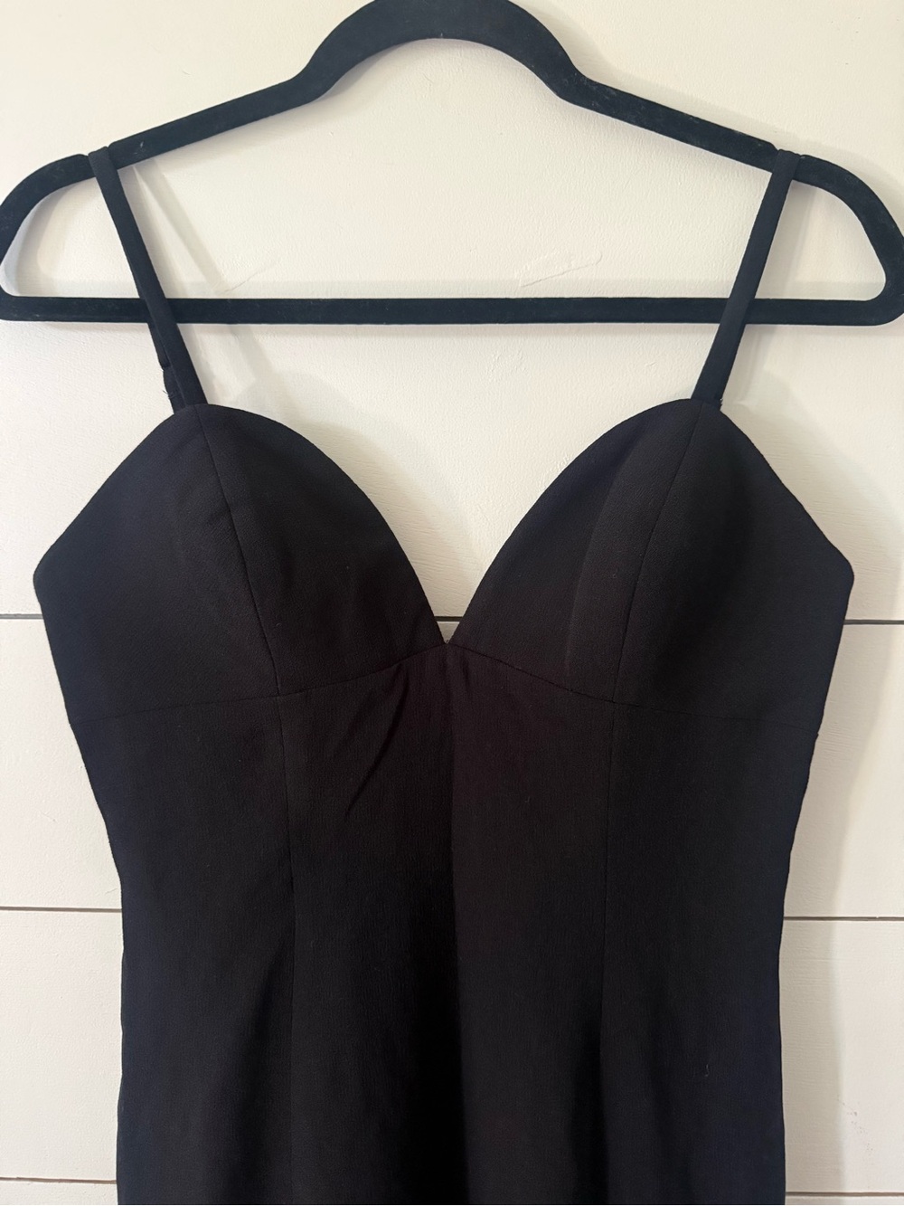 Dress the Population Black Spaghetti-Strap Prom Gown with High Slit - Picture 5 of 7